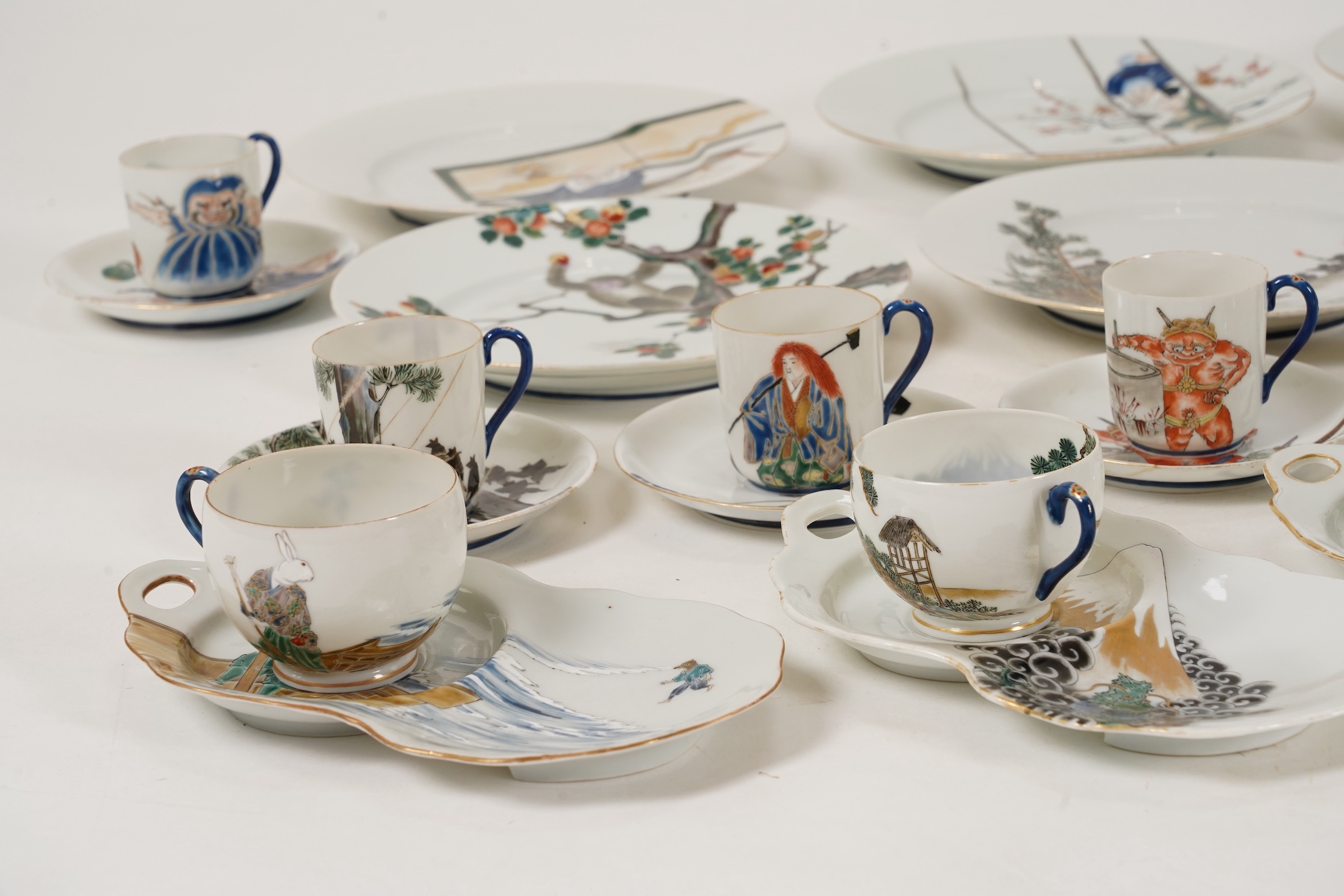 Shoko Takebe for Thomas B. Blow, a fine Japanese eggshell porcelain tea and coffee set, dated 1905